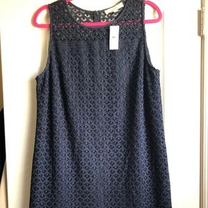 LOFT Ann Taylor Navy Crochet Dress